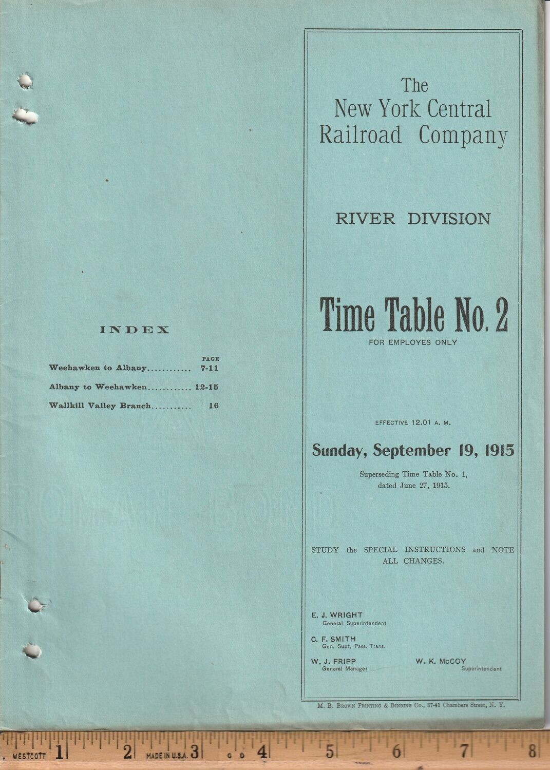 New York Central River Division 1915