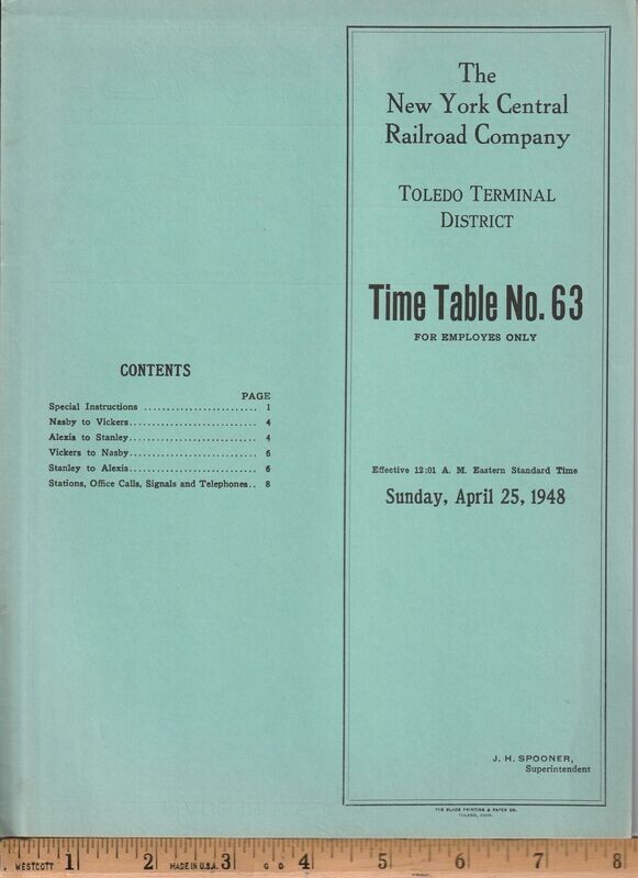 New York Central Toledo Terminal District 1948