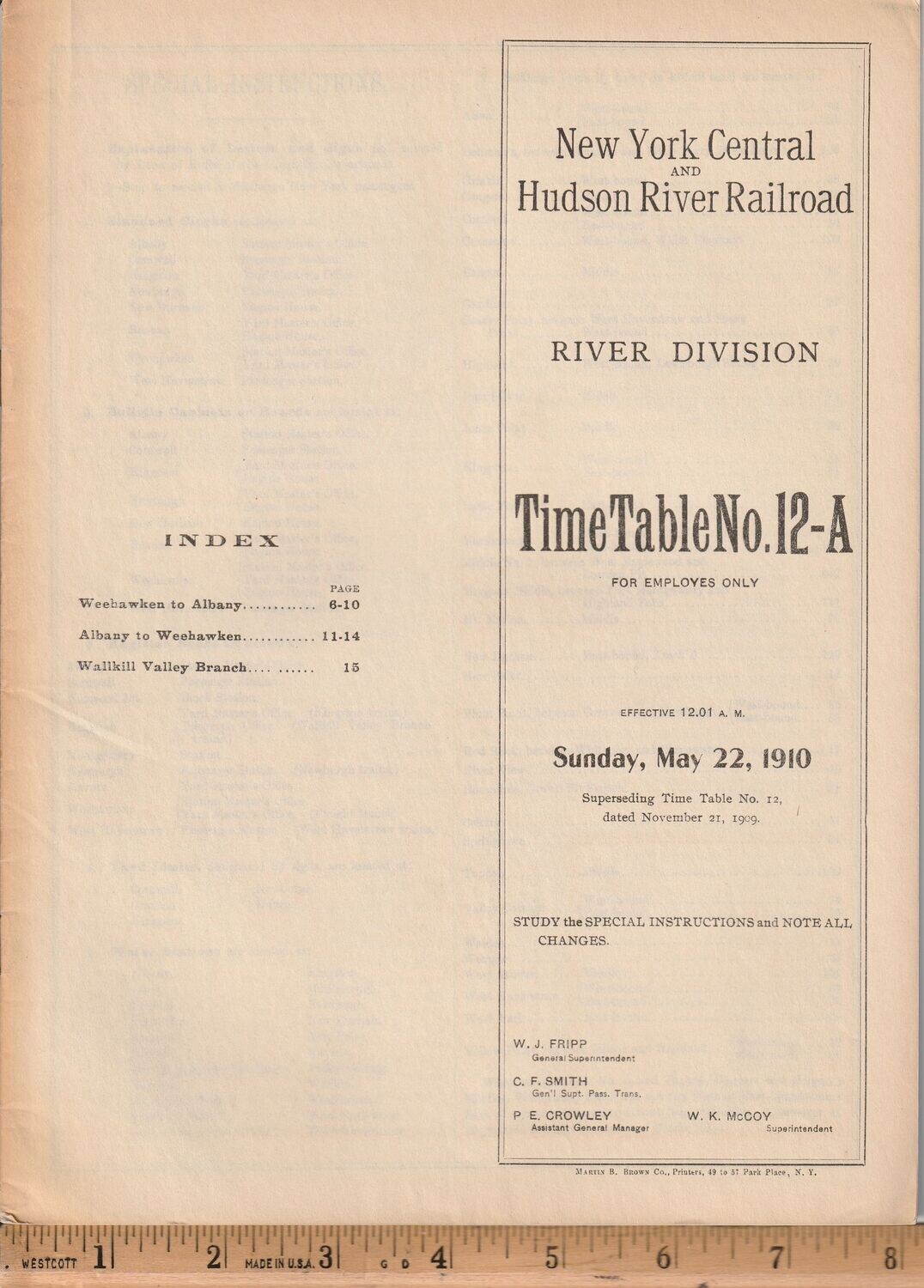 New York Central & Hudson River River Division 1910