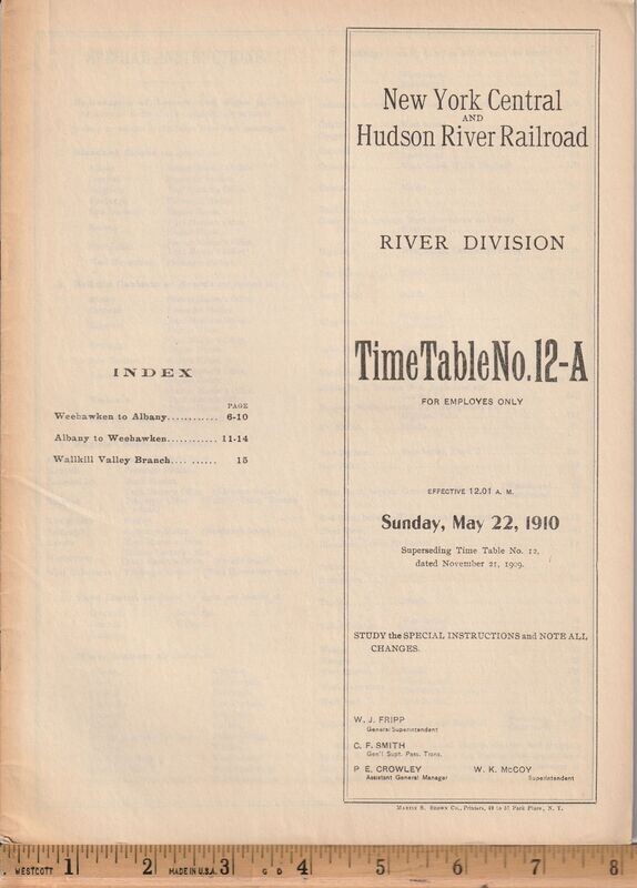 New York Central & Hudson River River Division 1910