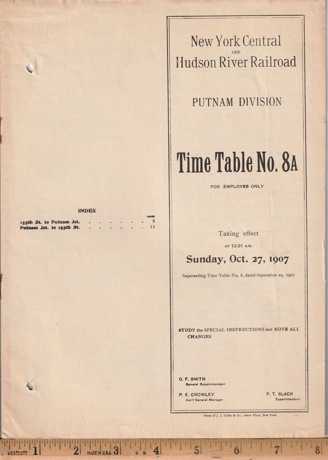 New York Central & Hudson River Putnam Division 1907
