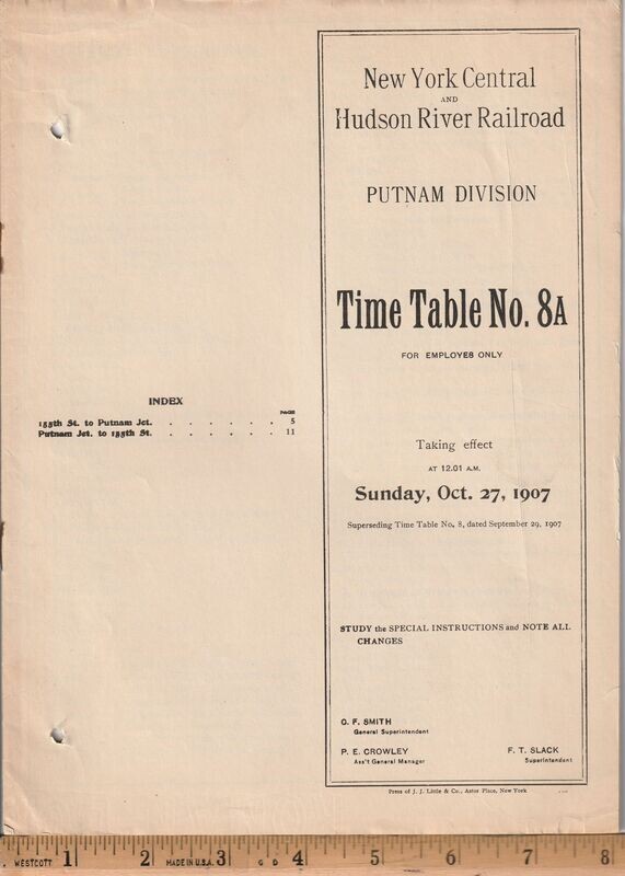 New York Central & Hudson River Putnam Division 1907