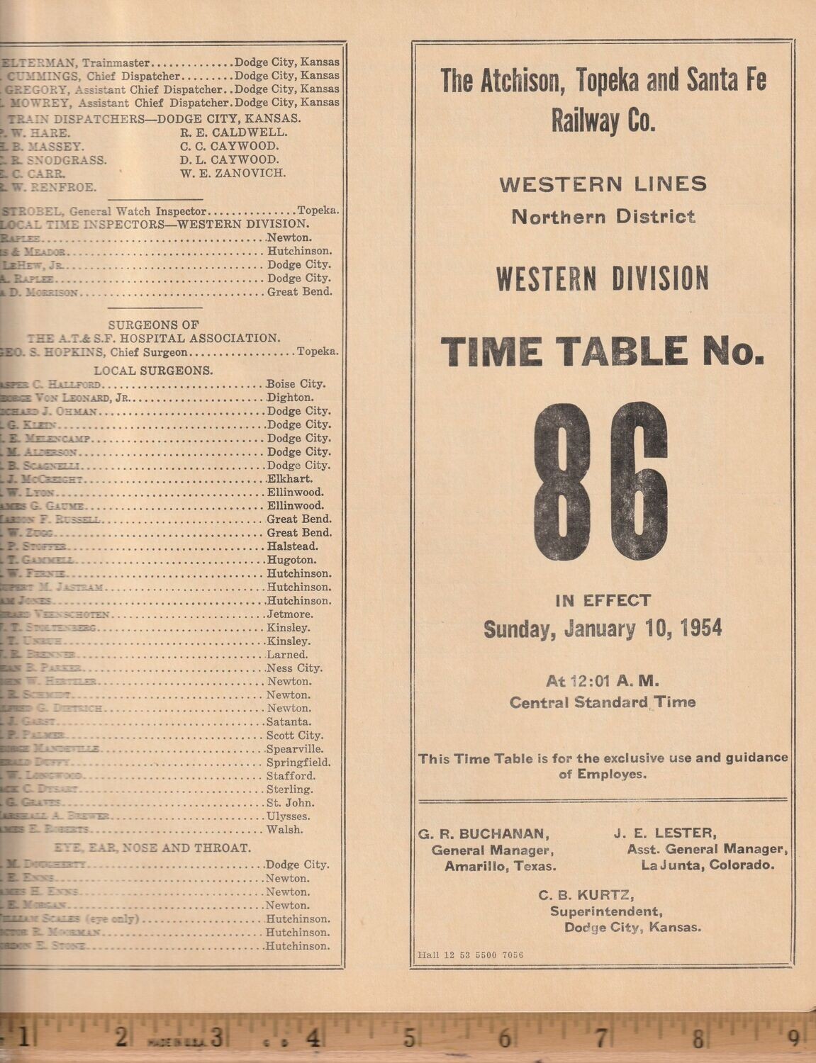 Santa Fe Western Division 1954