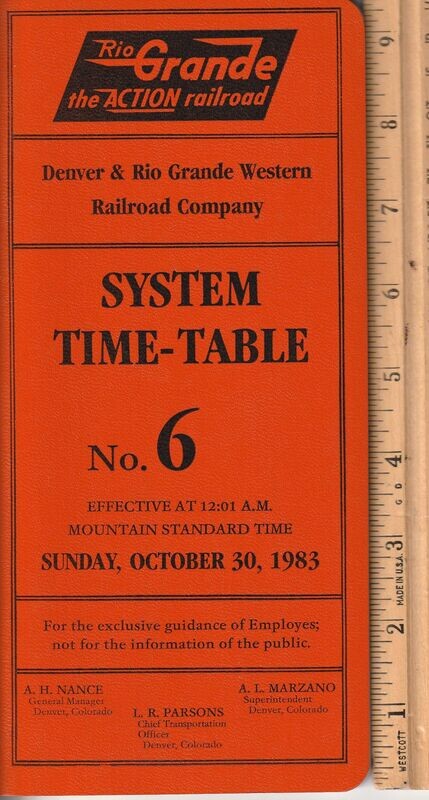 Denver and Rio Grande Western Railroad 1983