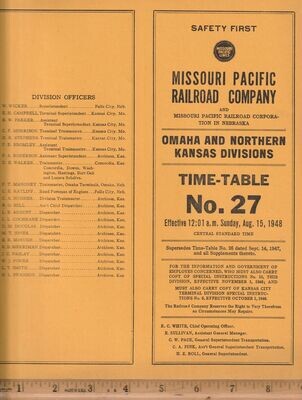 Missouri Pacific Omaha and Northern Kansas Divisions 1948