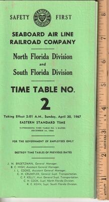 Seaboard Air Line North Florida & South Florida Divisions 1967