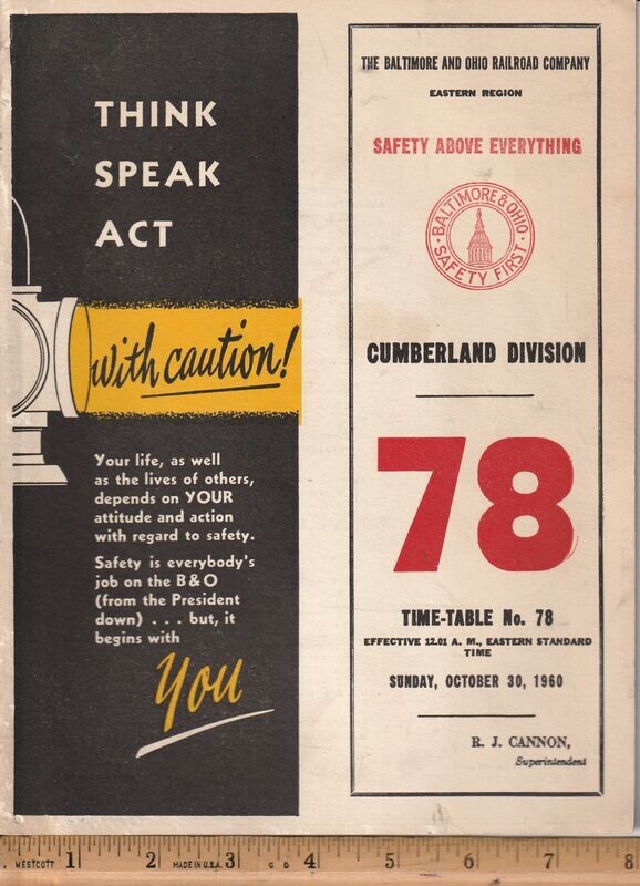 Baltimore & Ohio Cumberland Division 1960