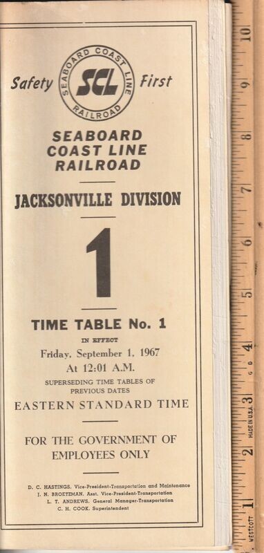 Seaboard Coast Line Jacksonville Division 1967