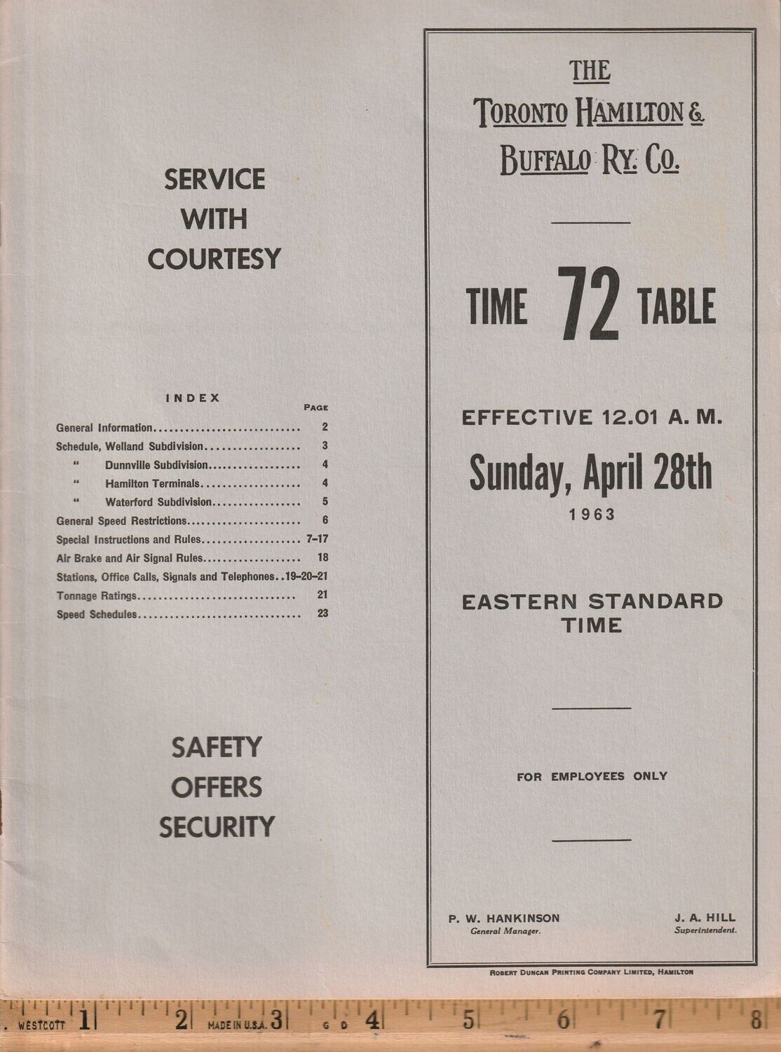 Toronto, Hamilton & Buffalo Railway 1963