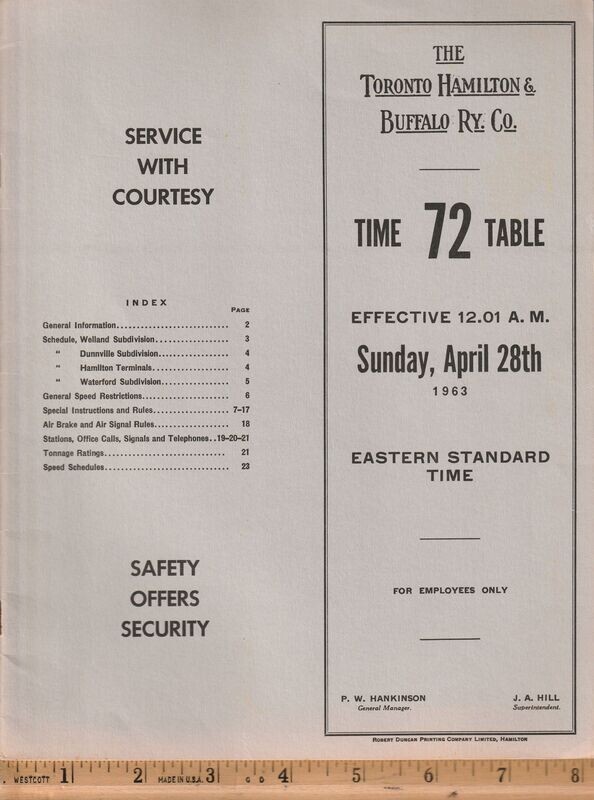 Toronto, Hamilton & Buffalo Railway 1963