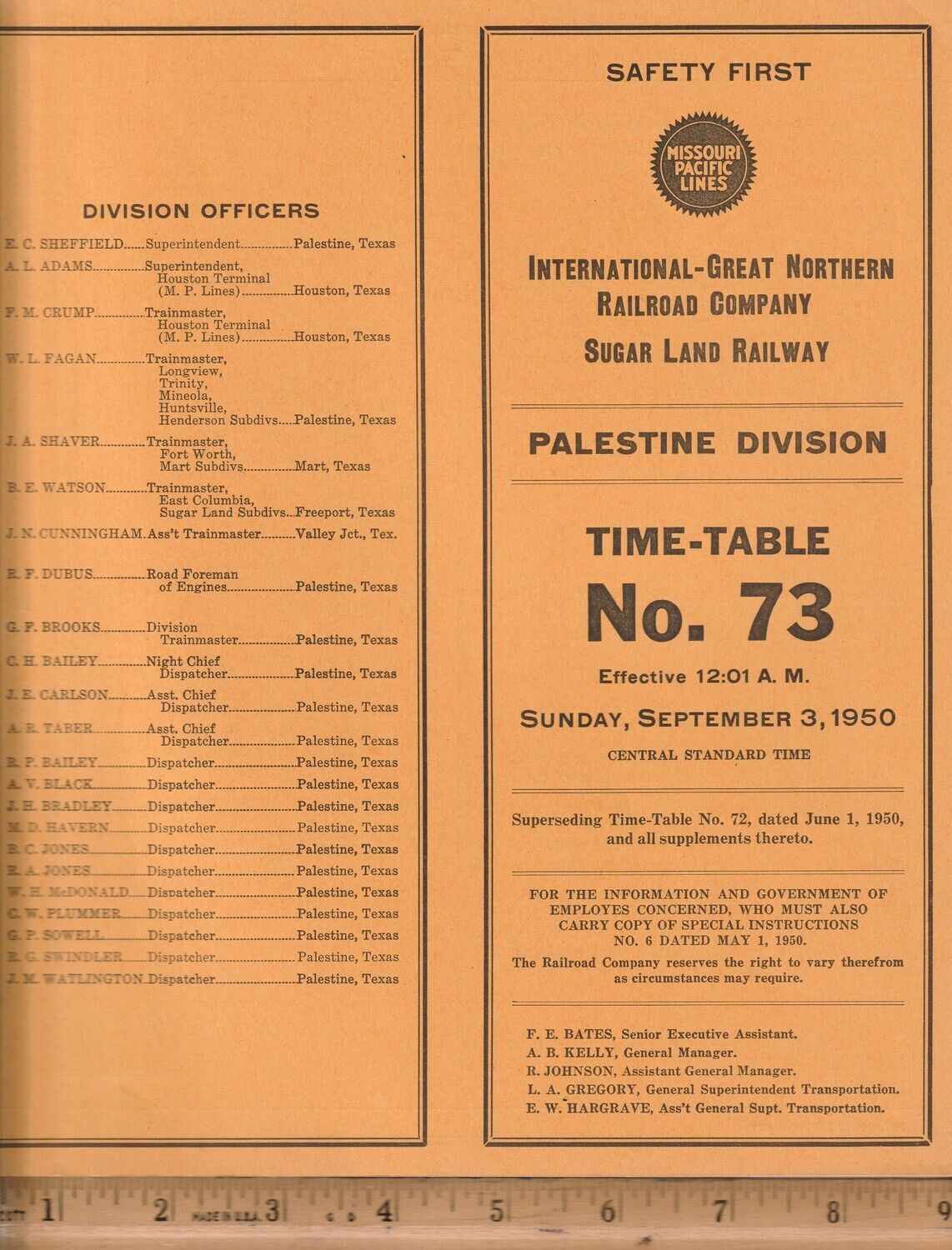 International-Great Northern Palestine Division 1950