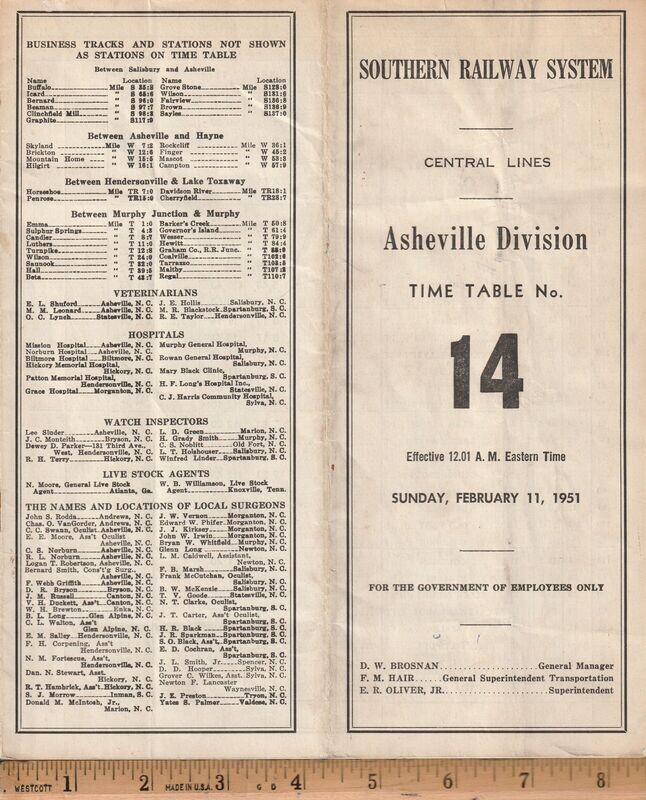 Southern Asheville Division 1951