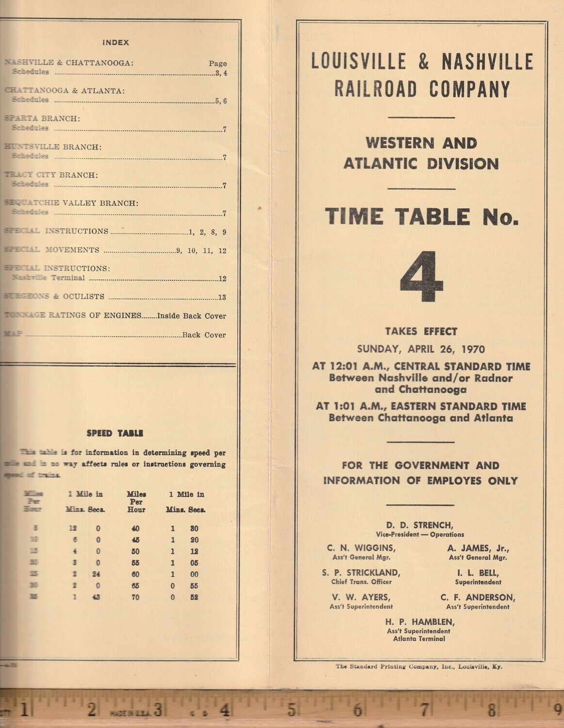 Louisville & Nashville Western and Atlantic Division 1970