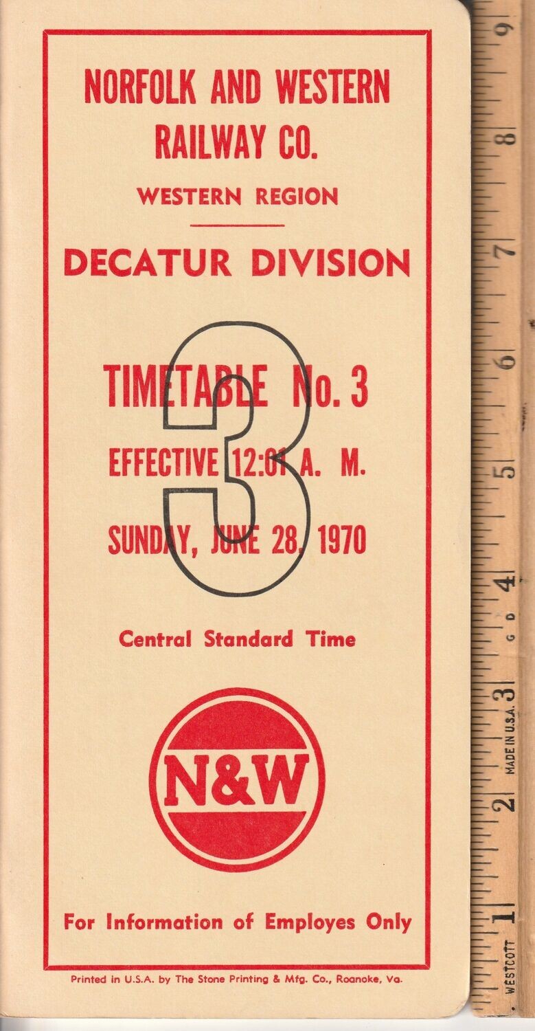 Norfolk & Western Decatur Division 1970