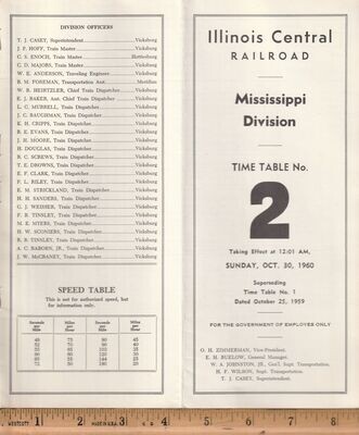 Illinois Central Mississippi Division 1960