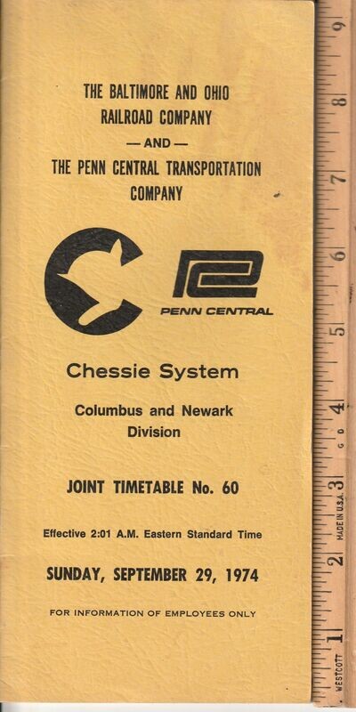 Chessie / Penn Central Columbus & Newark Division 1974
