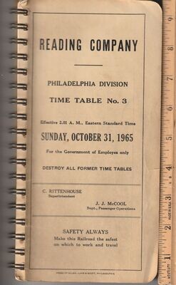 Reading Philadelphia Division 1965