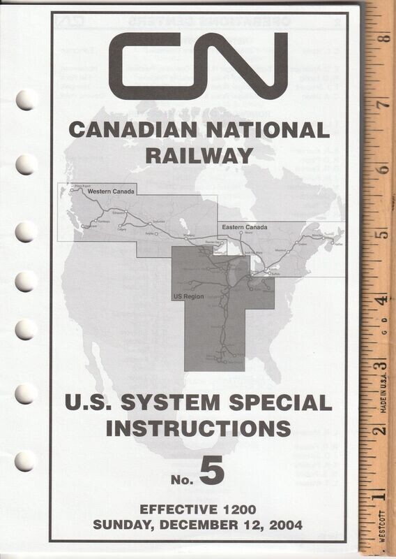 Canadian National  US System Special Instructions 2004