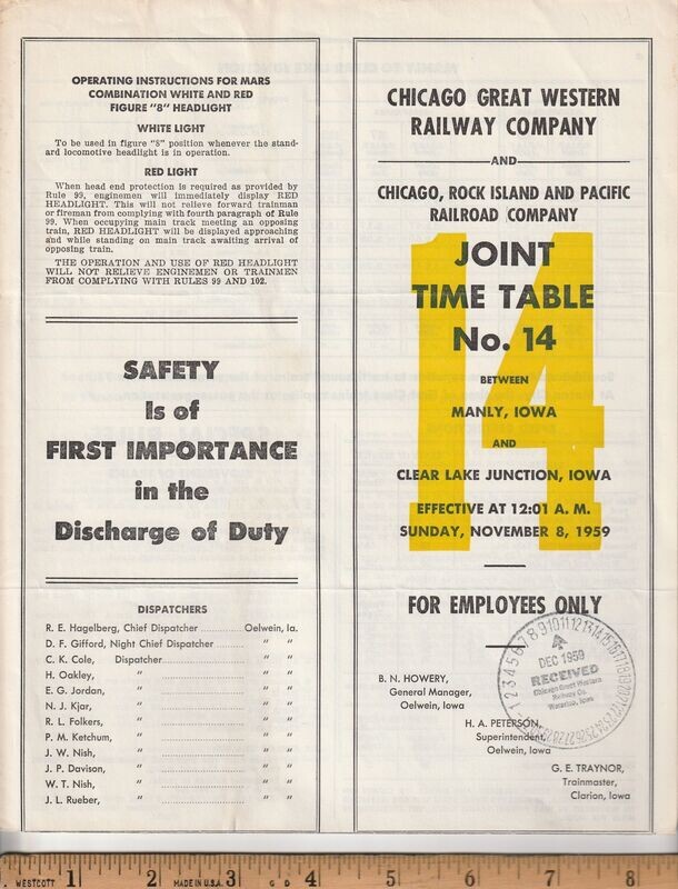 Chicago Great Western - Rock Island Joint 1959