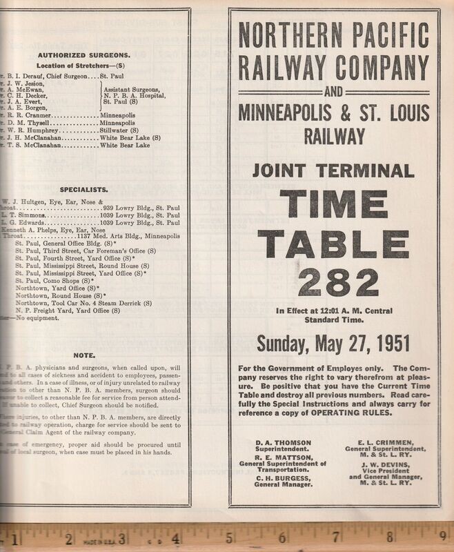 Northern Pacific - Minneapolis & St. Louis Joint Terminal 1951