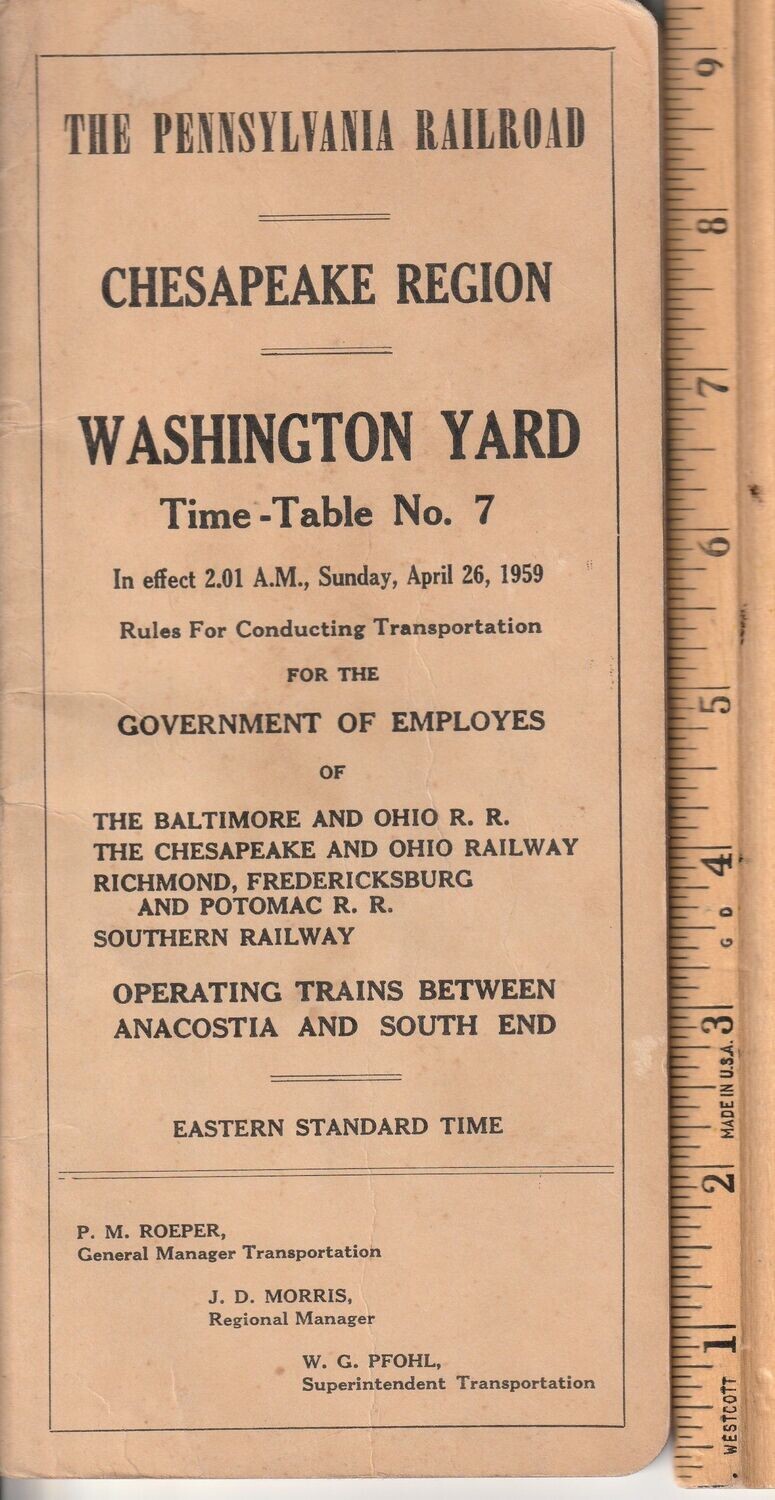 Pennsylvania RR Washington Yard 1959