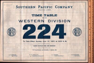 Southern Pacific Western Division 1937