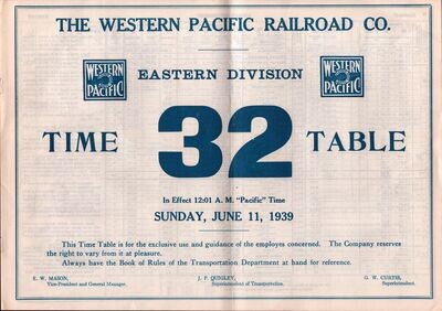 Western Pacific Eastern Division 1939