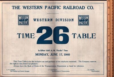 Western Pacific Western Division 1940