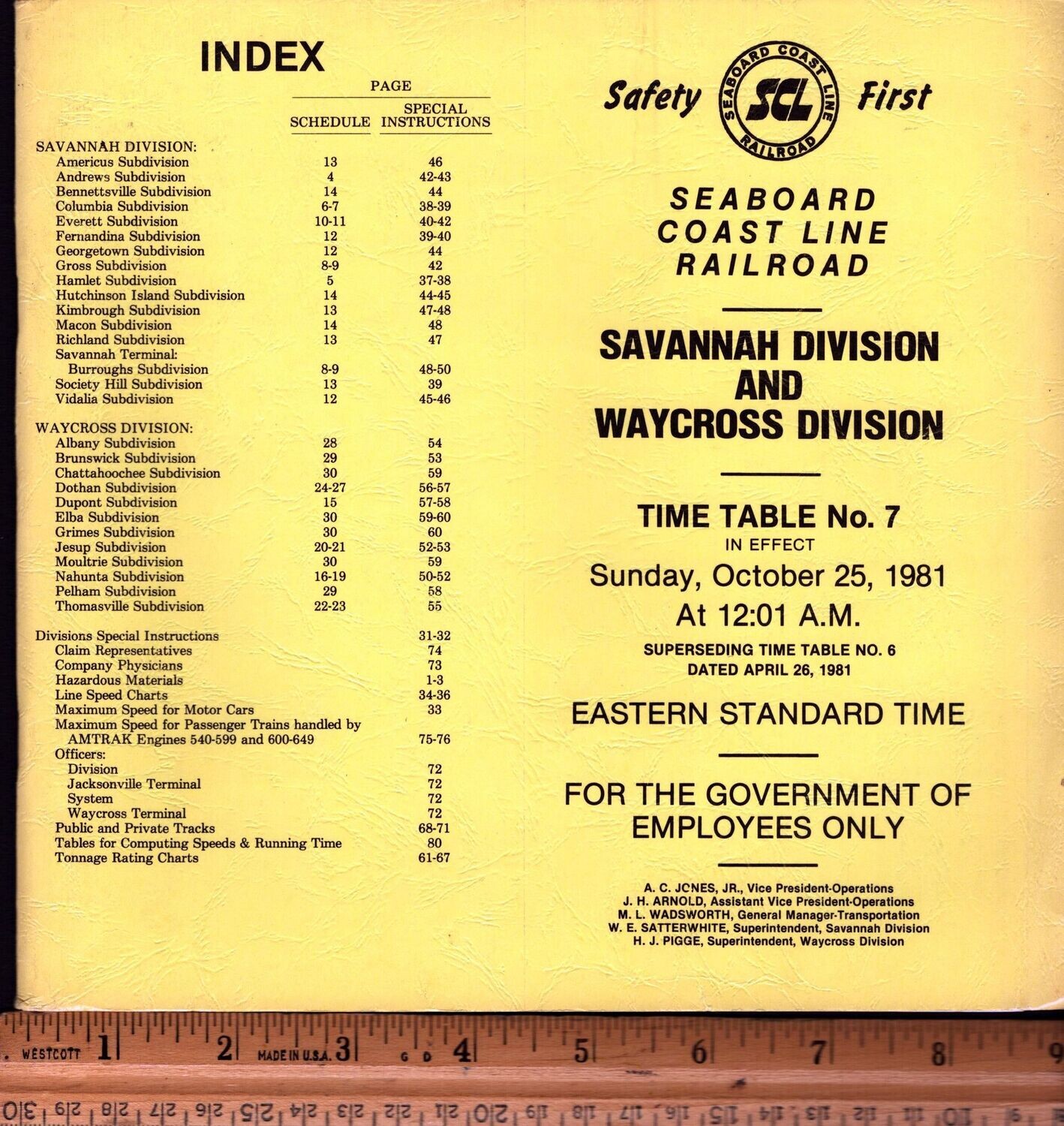 Seaboard Coast Line Savannah and Waycross Divisions 1981