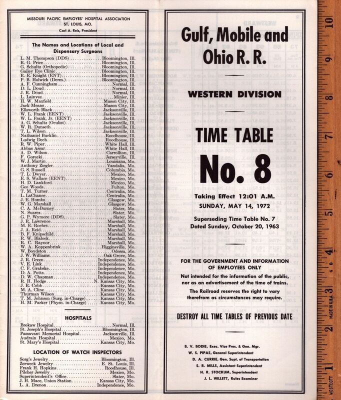 Gulf, Mobile & Ohio Western Division 1972