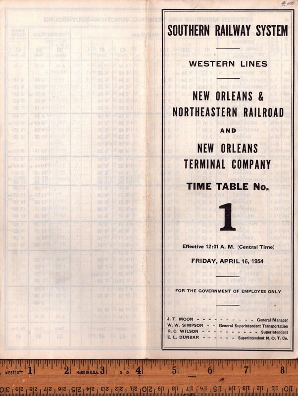 Southern New Orleans & Northeastern RR and New Orleans Terminal Co. 1954