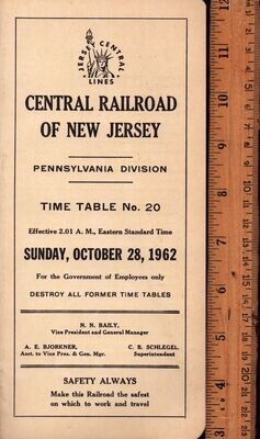 Central Railroad of New Jersey Pennsylvania Division 1962