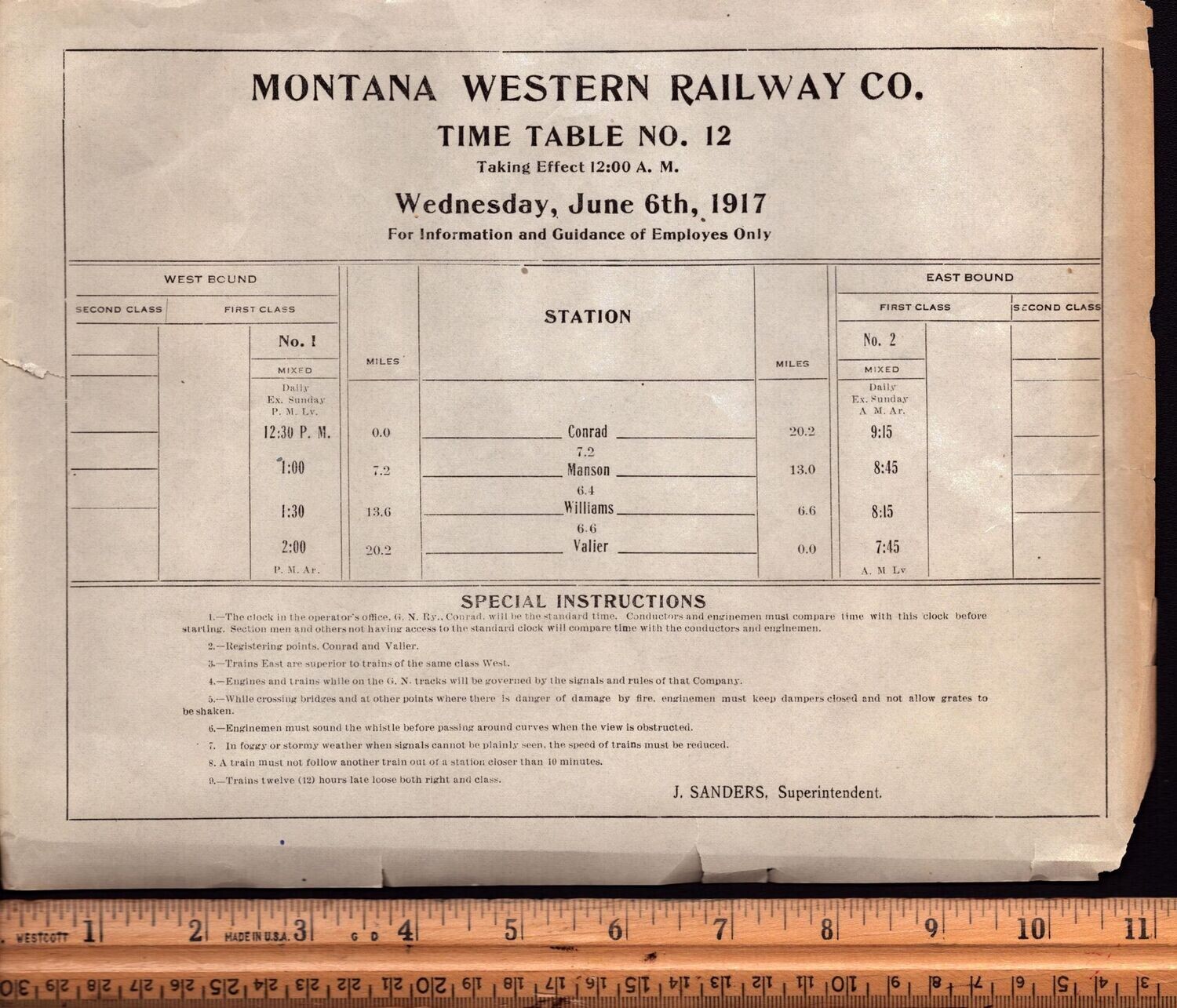Montana Western Railway 1917