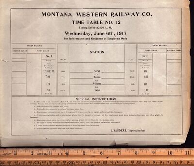 Montana Western Railway 1917