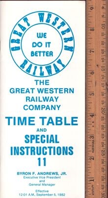 Great Western Railway 1982