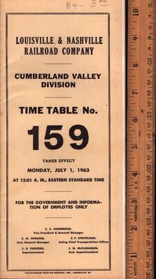 Louisville & Nashville Cumberland Valley Division 1963