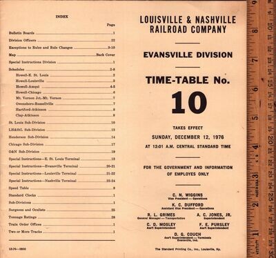 Louisville & Nashville Evansville Division 1976