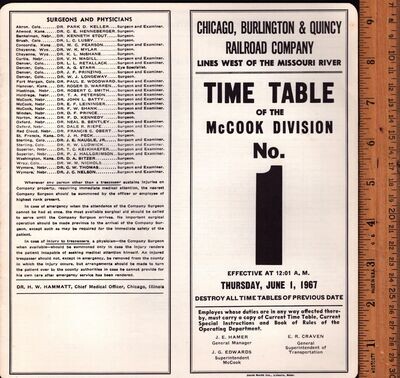 Chicago, Burlington & Quincy McCook Division 1967