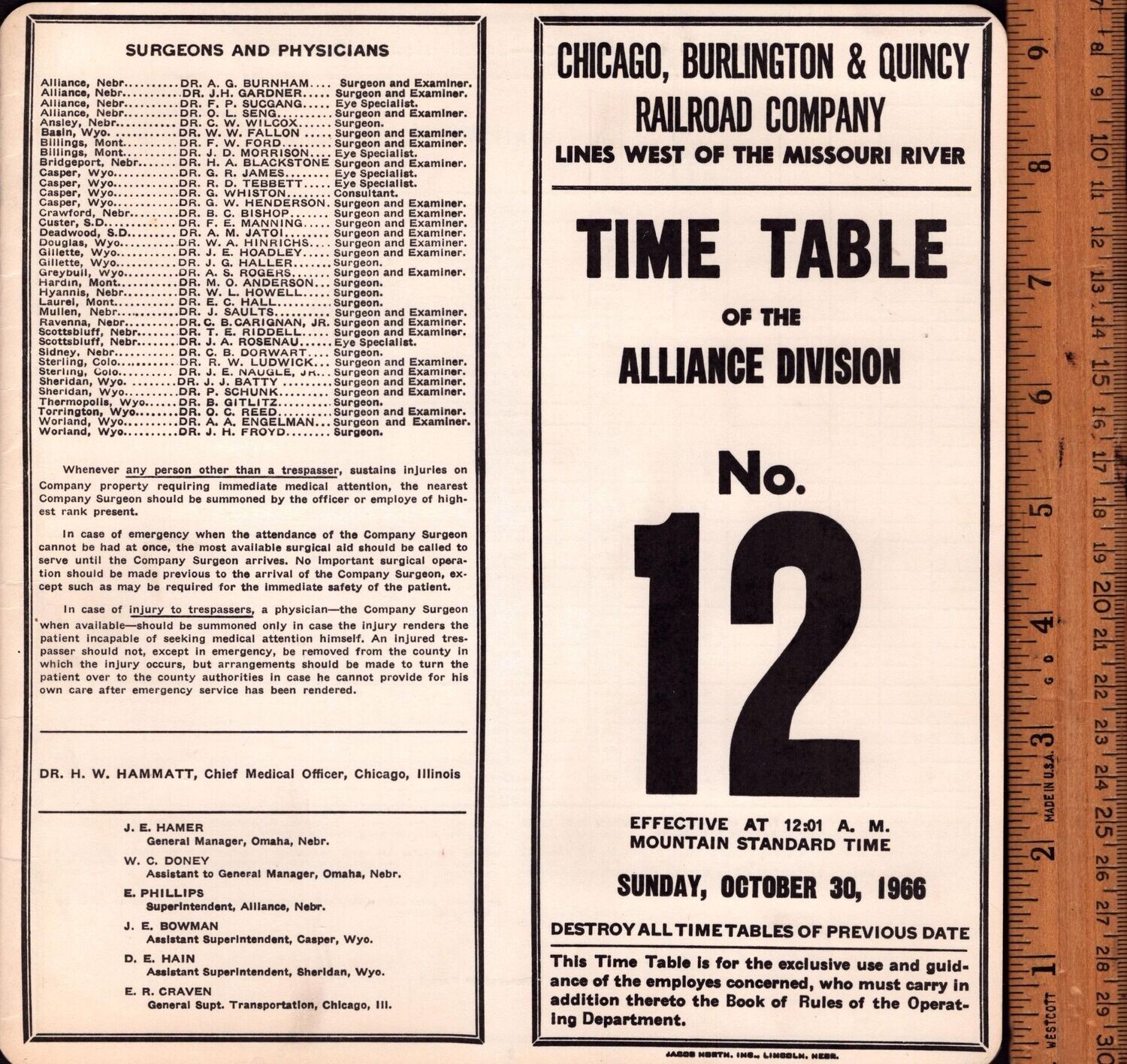 Chicago, Burlington & Quincy Alliance Division 1966