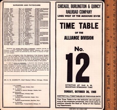 Chicago, Burlington & Quincy Alliance Division 1966