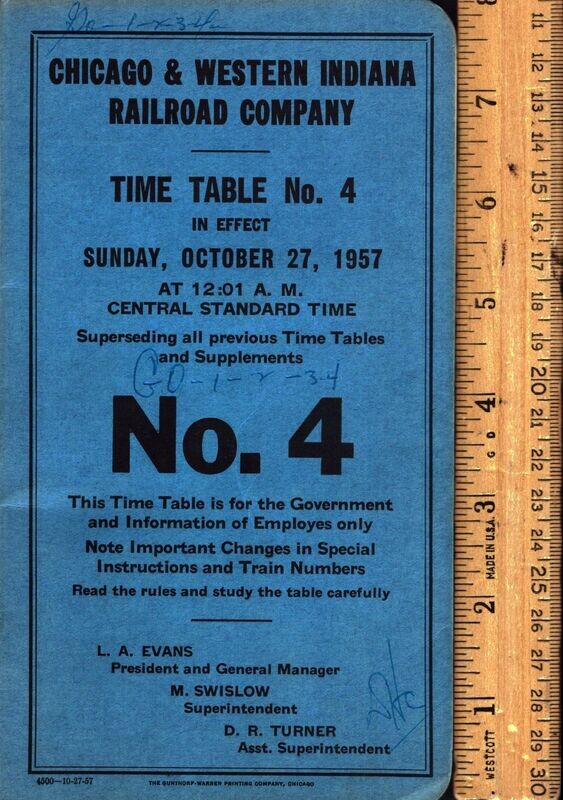 Chicago & Western Indiana Railroad 1957