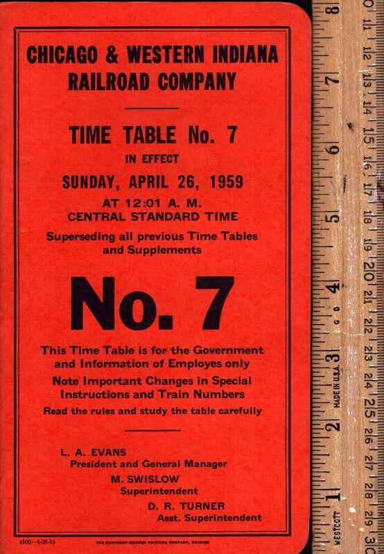 Chicago & Western Indiana Railroad 1959