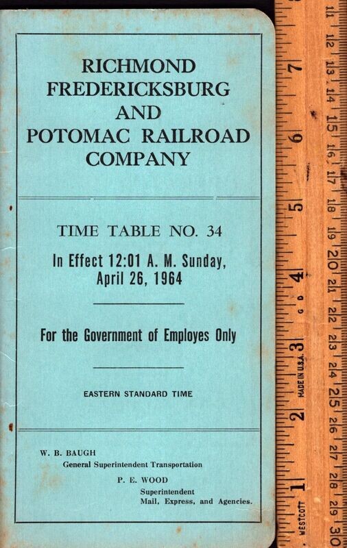 Richmond, Fredericksburg and Potomac Railroad 1964