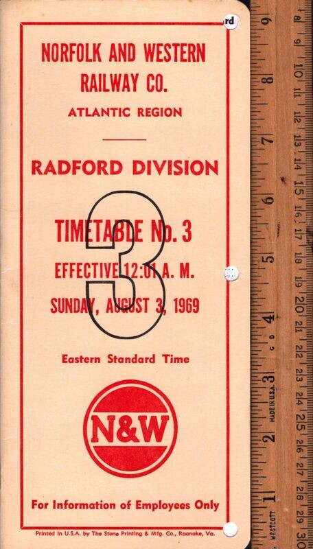 Norfolk & Western Radford Division 1969