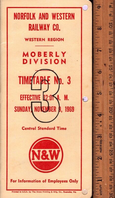 Norfolk & Western Moberly Division 1969