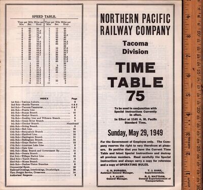 Northern Pacific Tacoma Division 1949