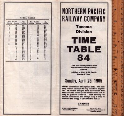 Northern Pacific Tacoma Division 1965