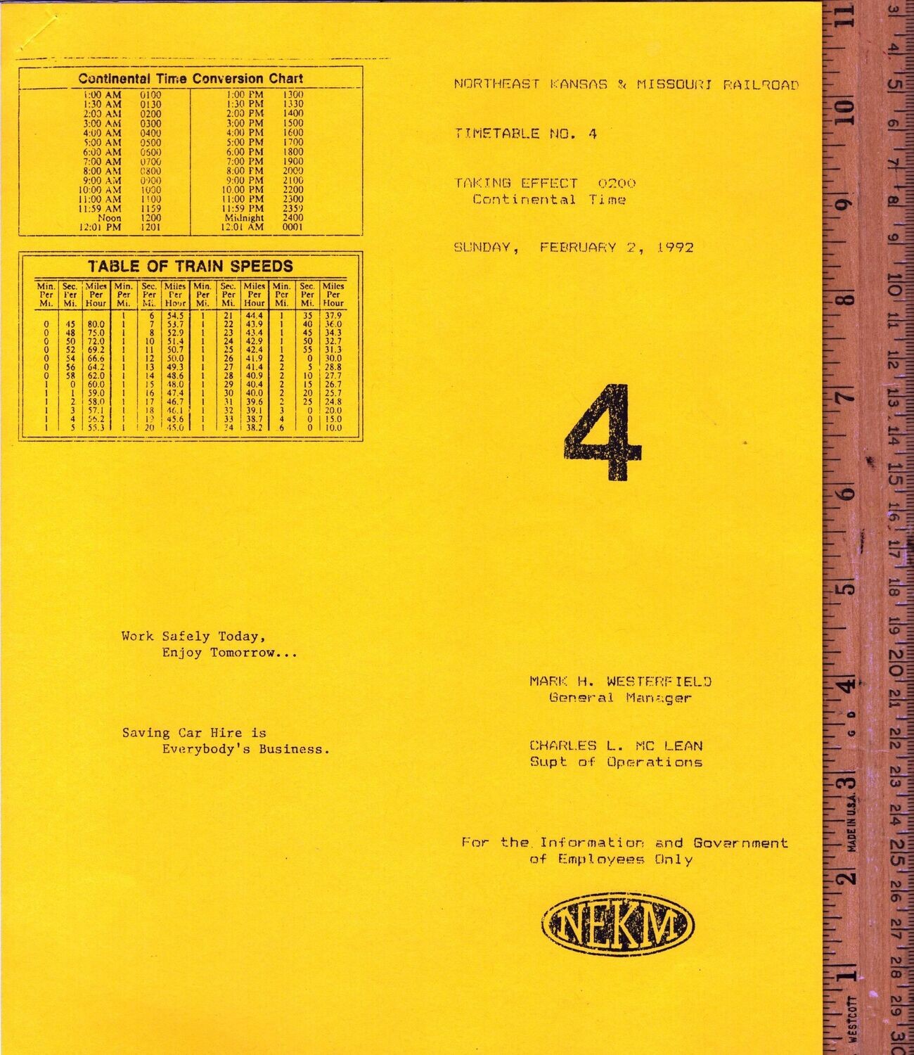 Northeast Kansas & Missouri Railroad 1992