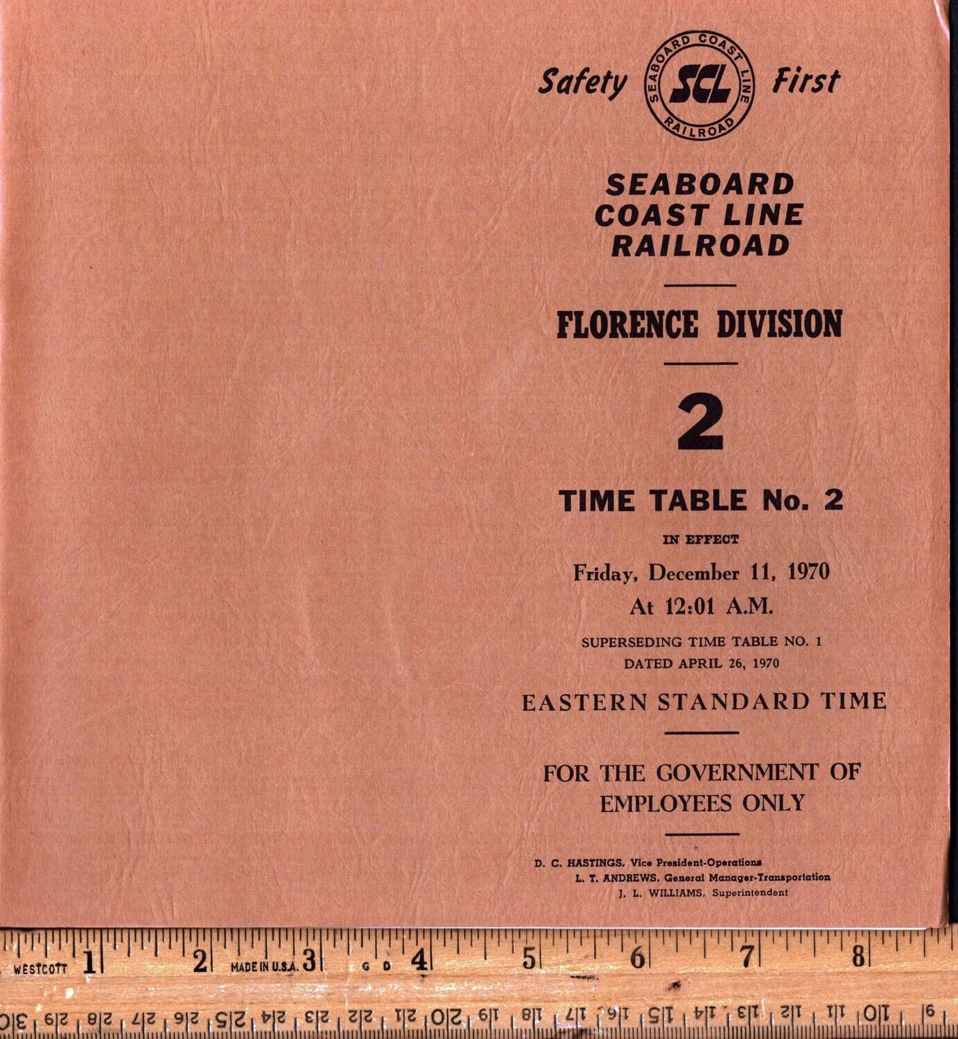 Seaboard Coast Line Florence Division 1970