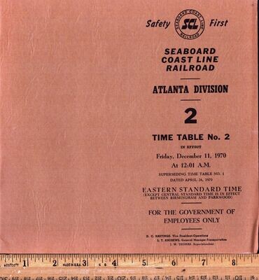 Seaboard Coast Line Atlanta Division 1970